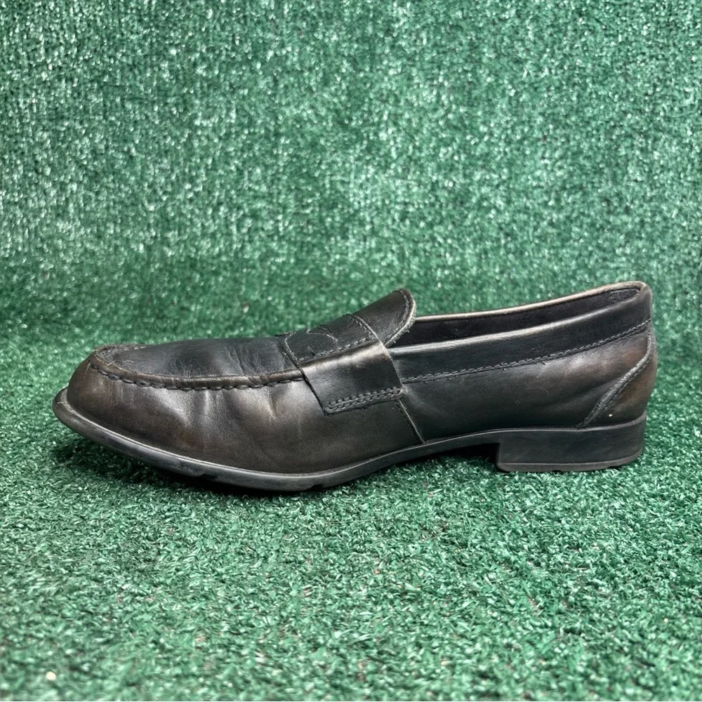 Rockport Shoes Mens 9 M Penny Loafers Brown Leather Casual Moc Toe M76443‎